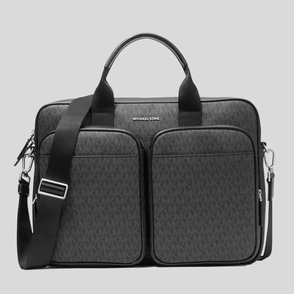 Michael Kors Cooper Logo Utility Briefcase Black/Grey